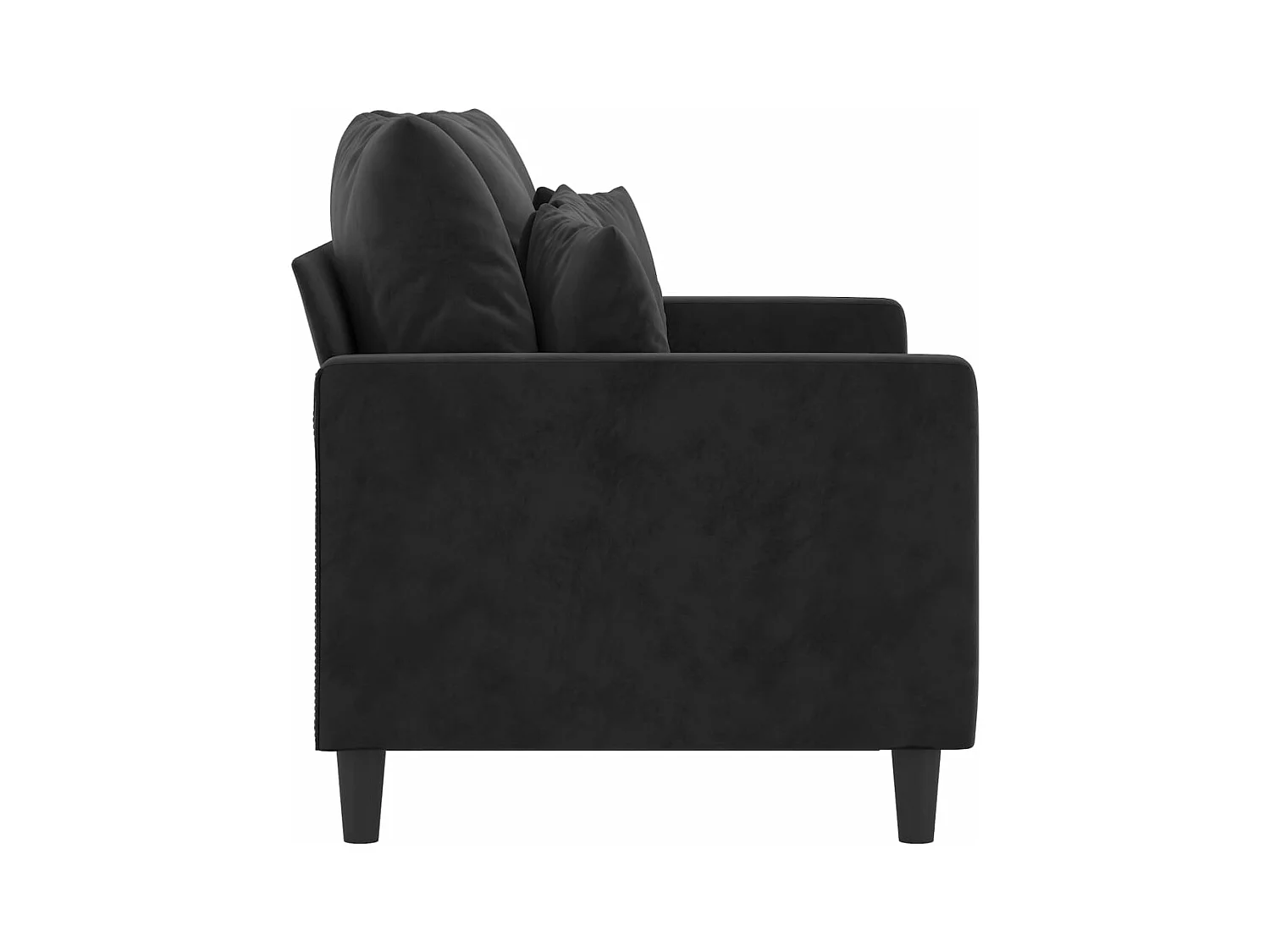 Canapé à 2 places Noir 120 cm Velours