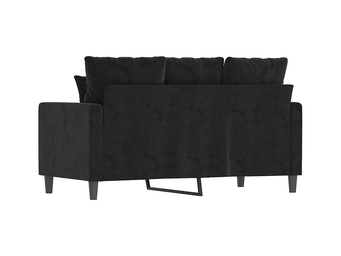 Canapé à 2 places Noir 120 cm Velours