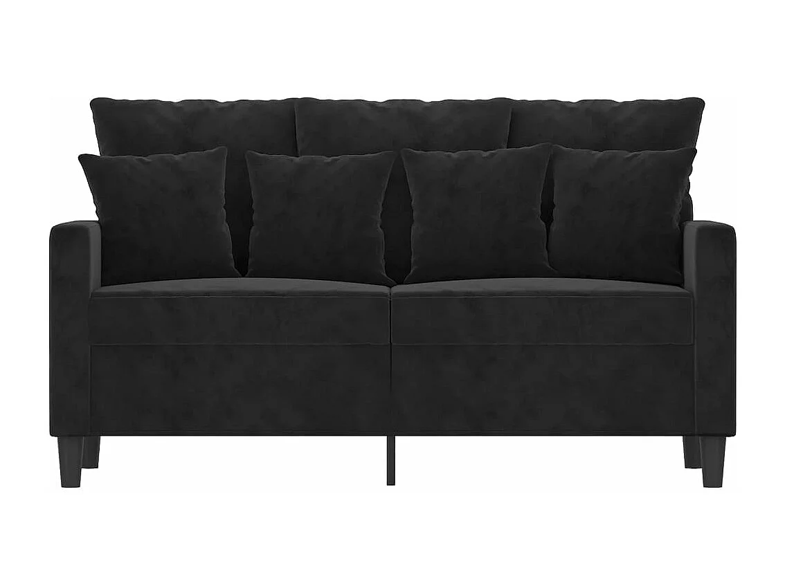 Canapé à 2 places Noir 120 cm Velours
