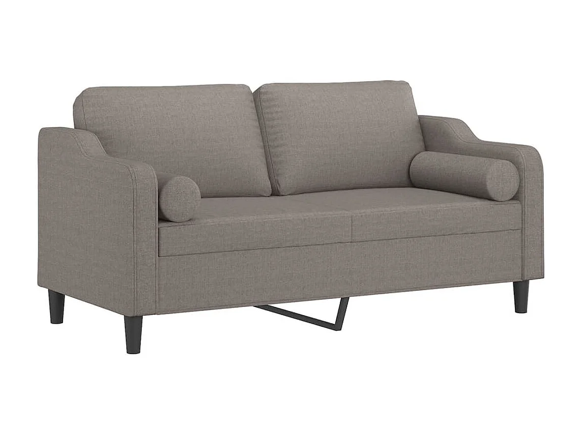 Tweezitsbank met sierkussens 140 cm stof taupe