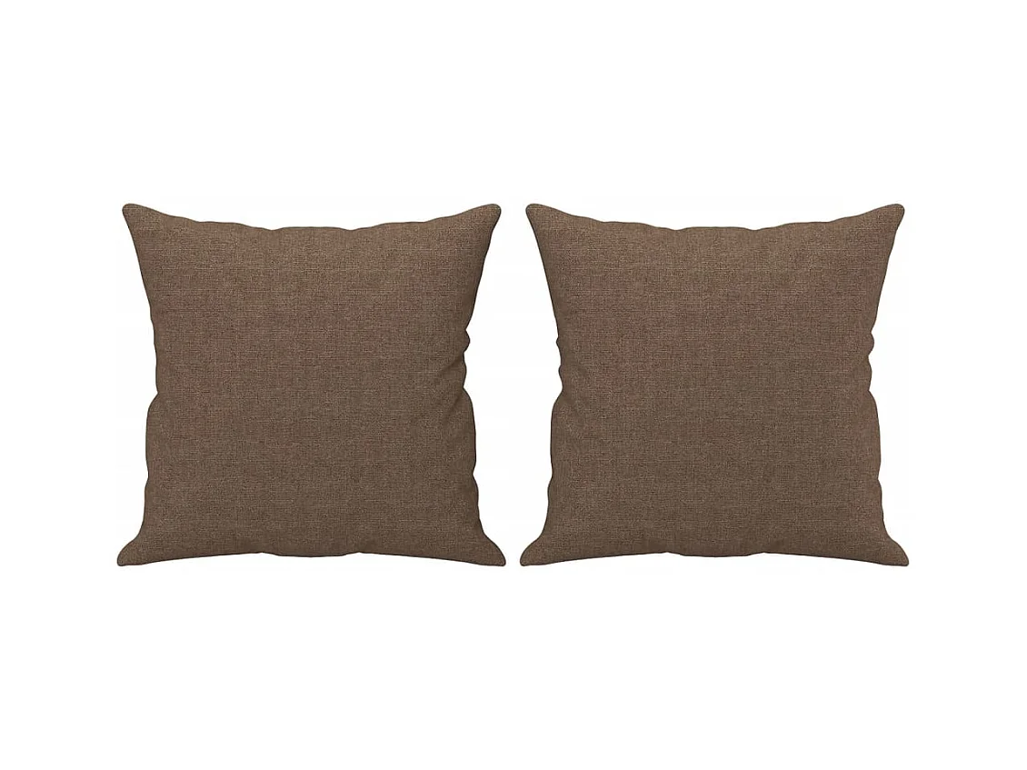 Canapé 2 places avec oreillers décoratifs marron 120 cm tissu