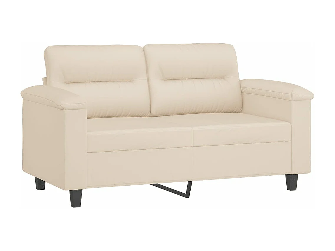 Tweezitsbank met kussens 120 cm microvezelstof beige