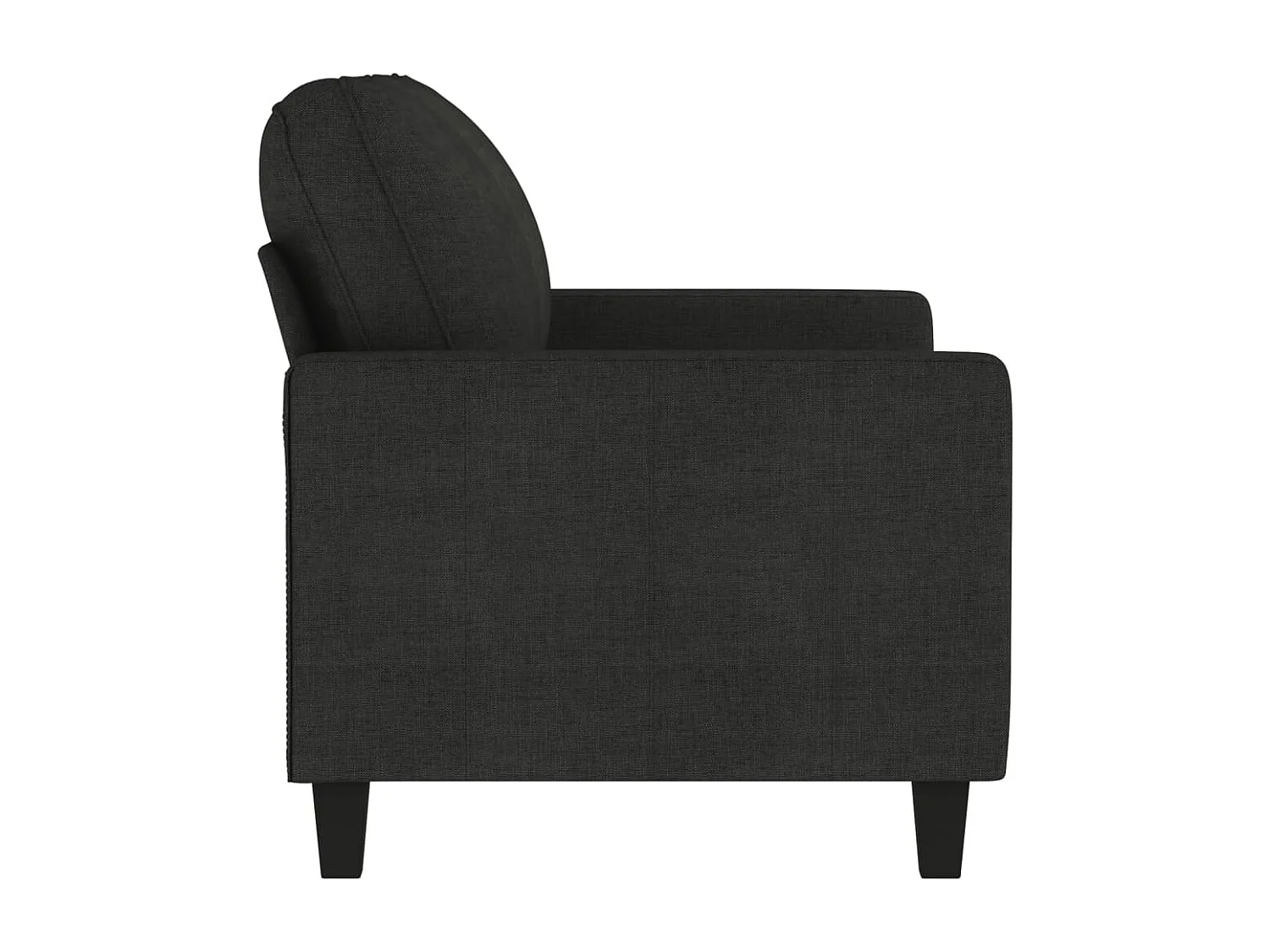 Canapé à 2 places Noir 120 cm Tissu