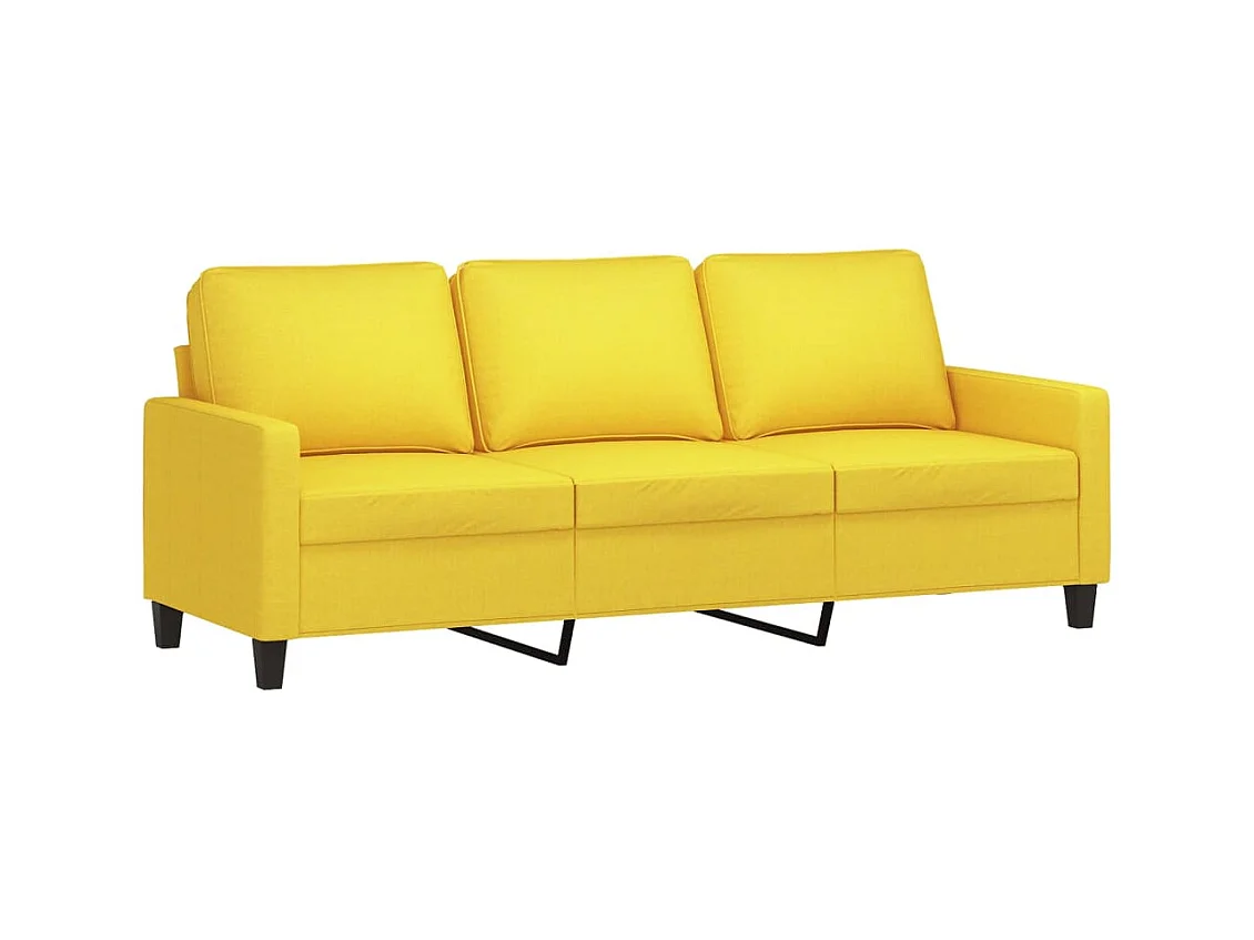 Canapé à 3 places Jaune clair 180 cm Tissu
