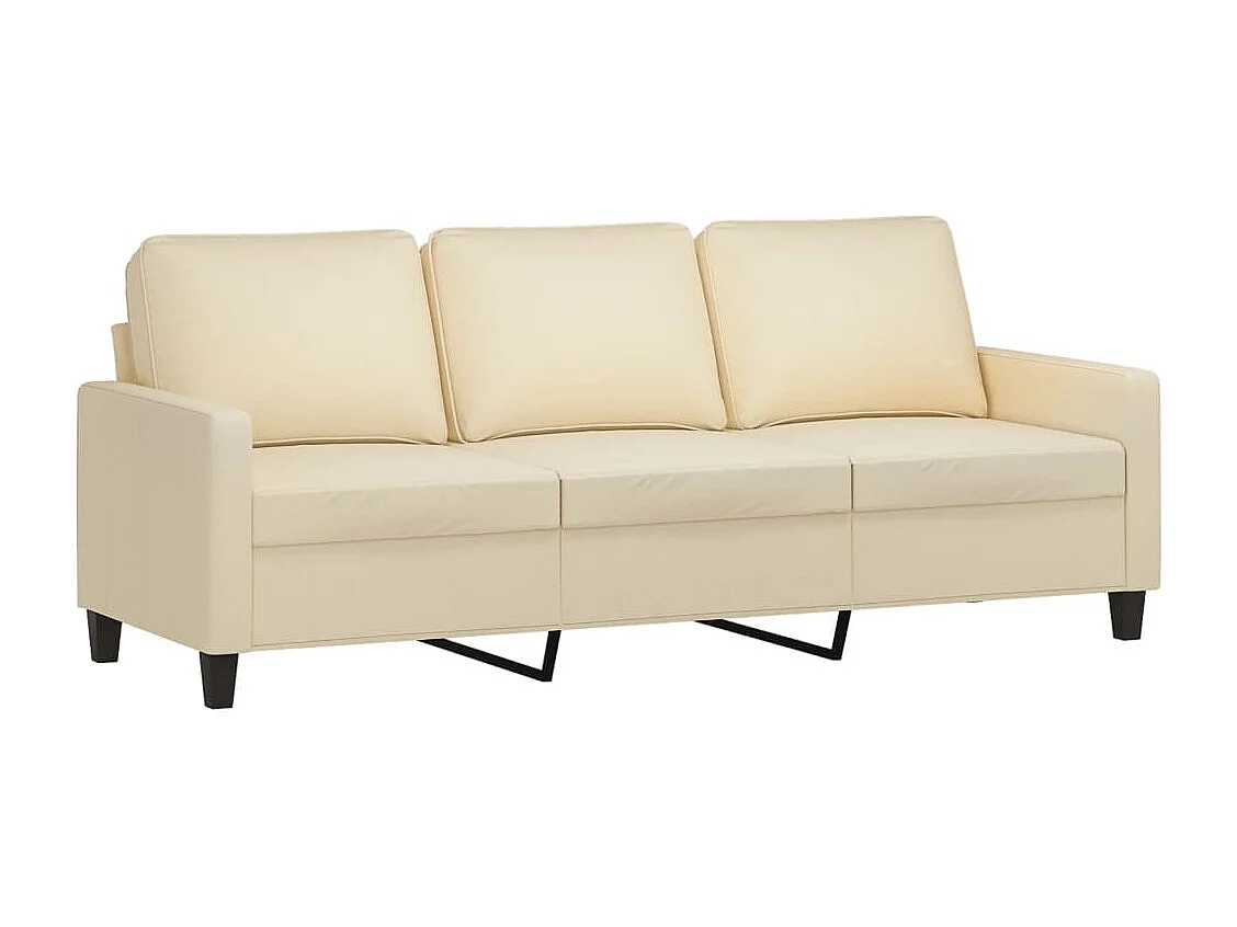 Canapé à 3 places Crème 180 cm Tissu