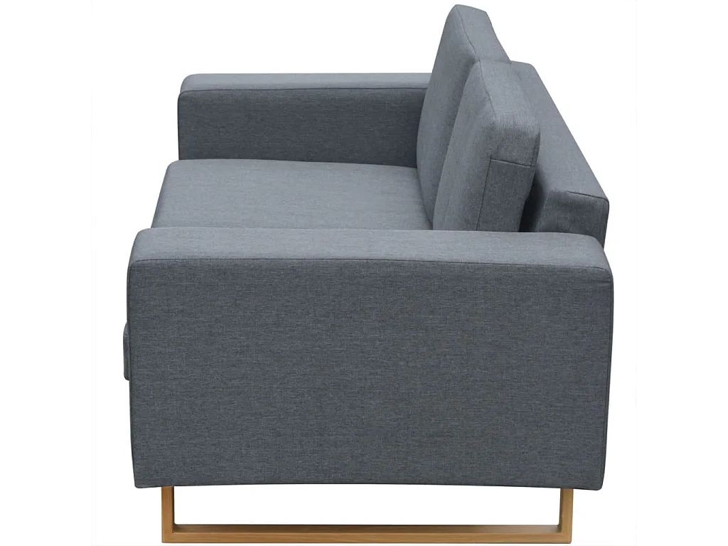 Canapé à 2 places Tissu Gris clair