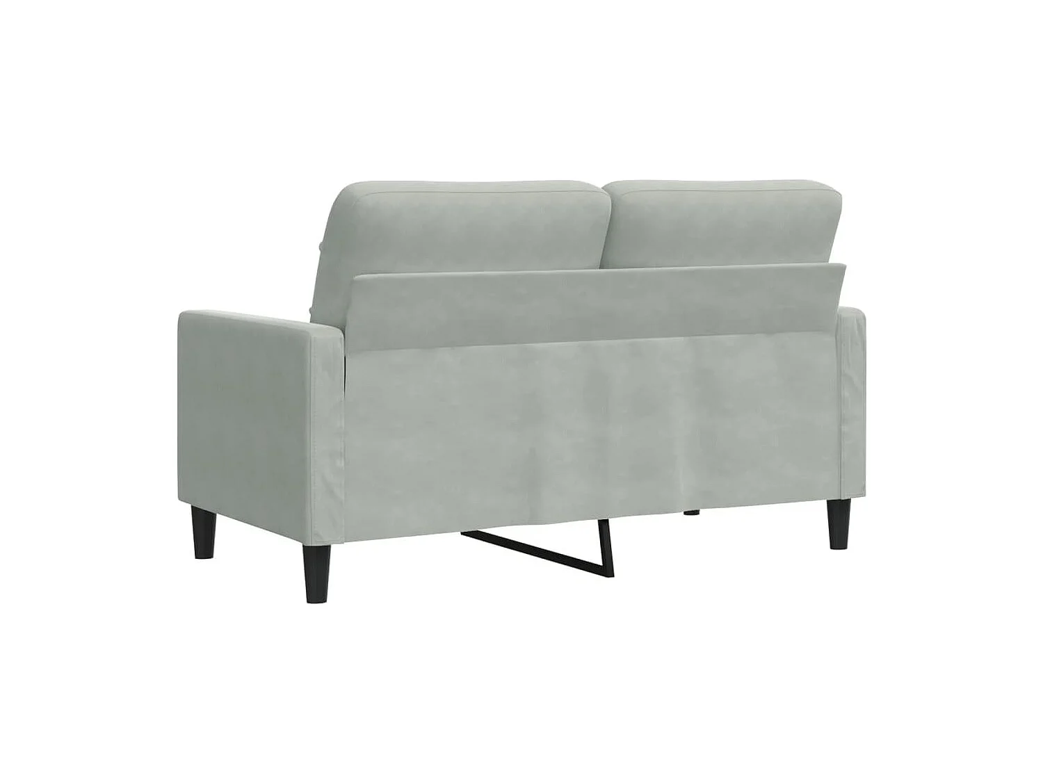 Canapé à 2 places Gris clair 120 cm Velours