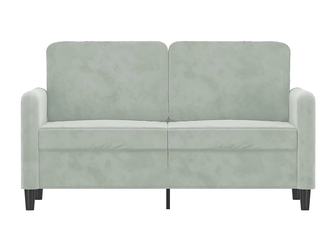 Canapé à 2 places Gris clair 120 cm Velours