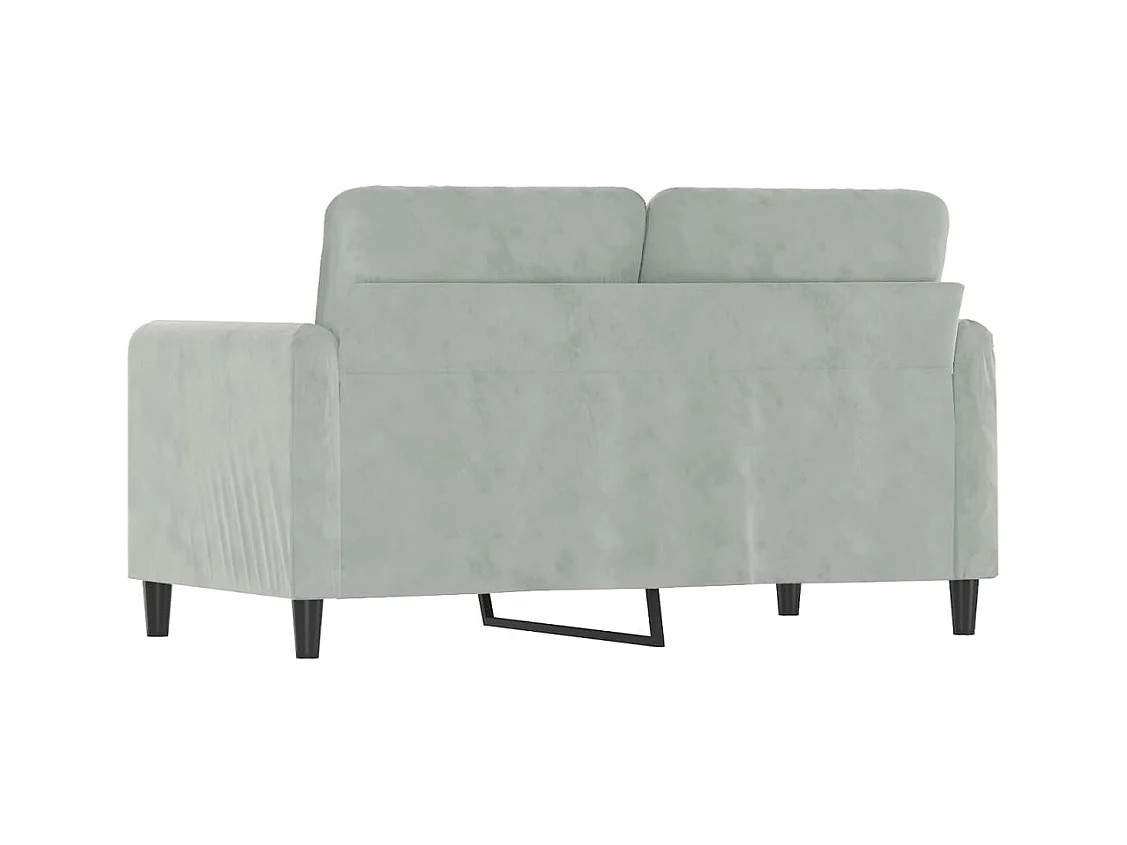 Canapé à 2 places Gris clair 120 cm Velours