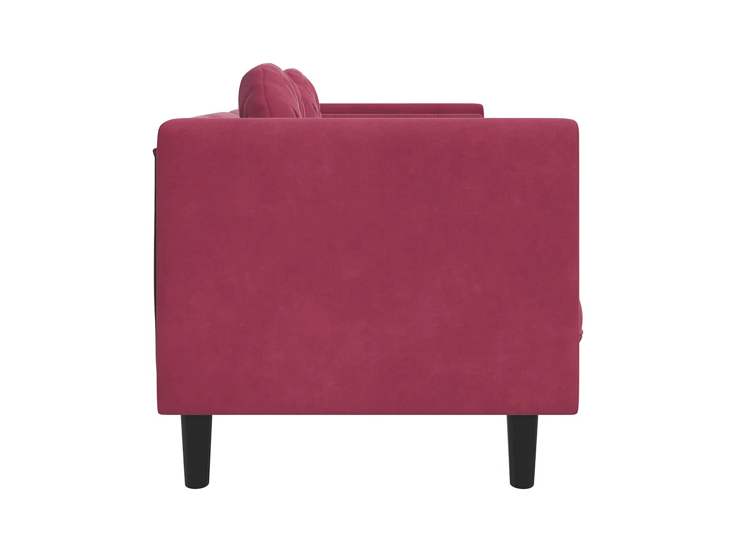 Canapé avec coussins 3 places rouge bordeaux velours