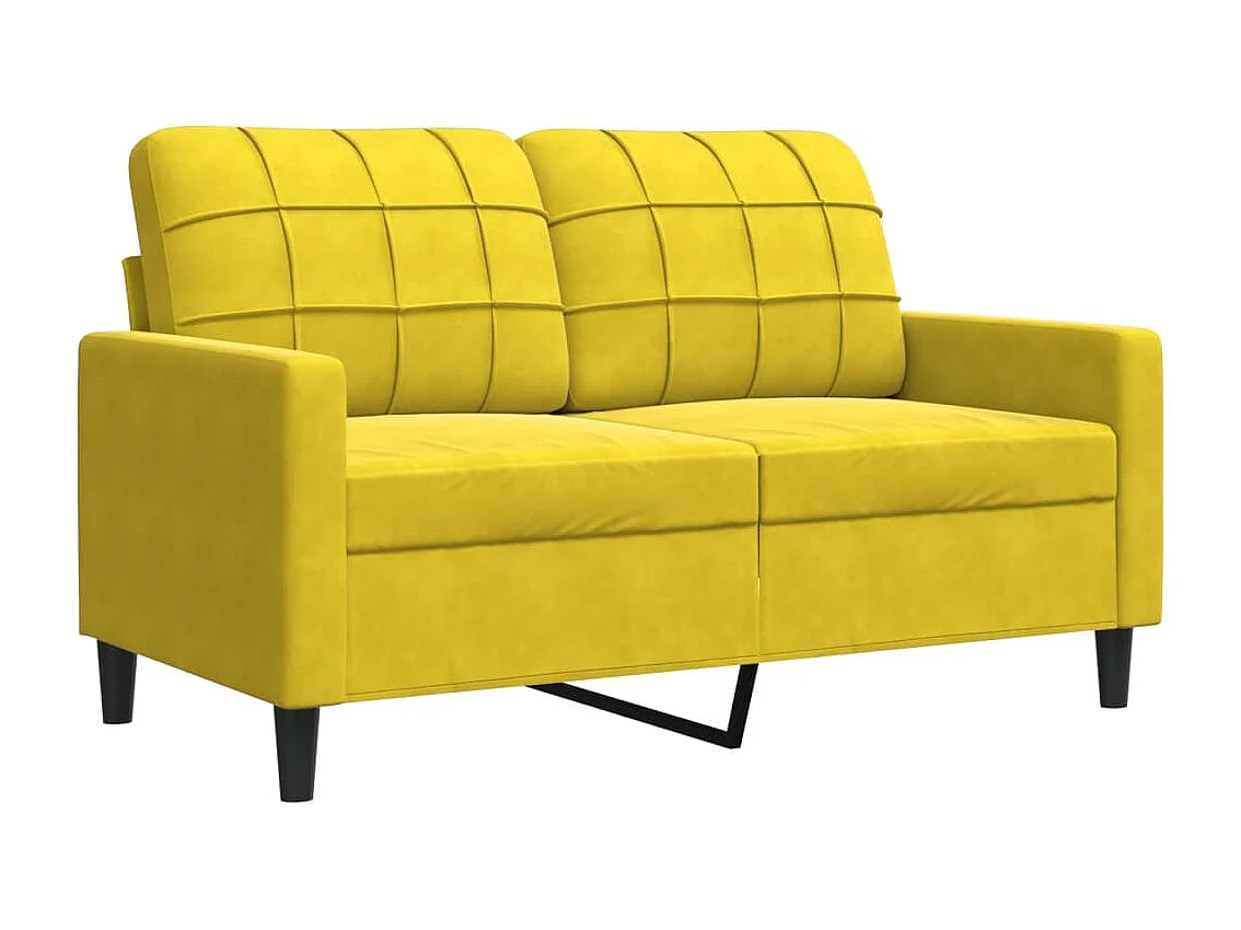 Tweezitsbank 120 cm fluweel geel