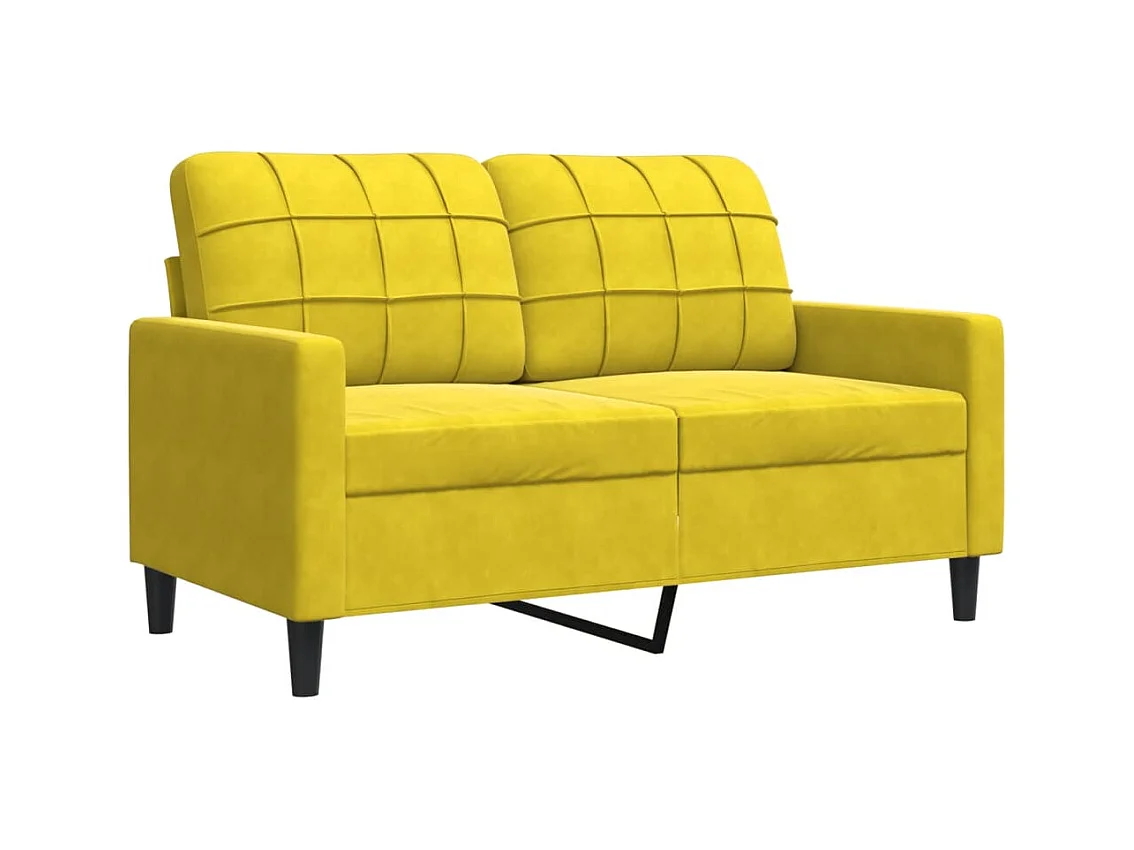 Canapé à 2 places Jaune 120 cm Velours
