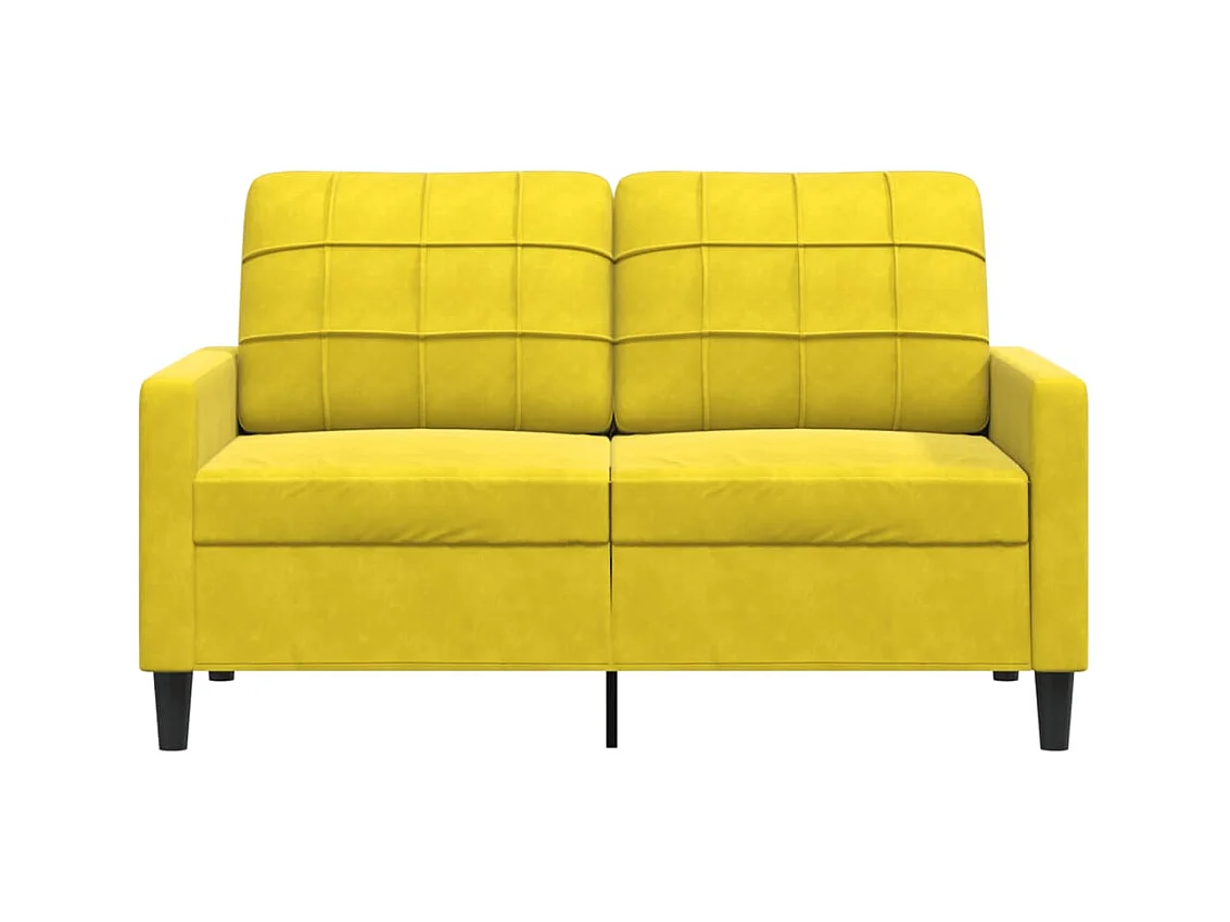 Canapé à 2 places Jaune 120 cm Velours