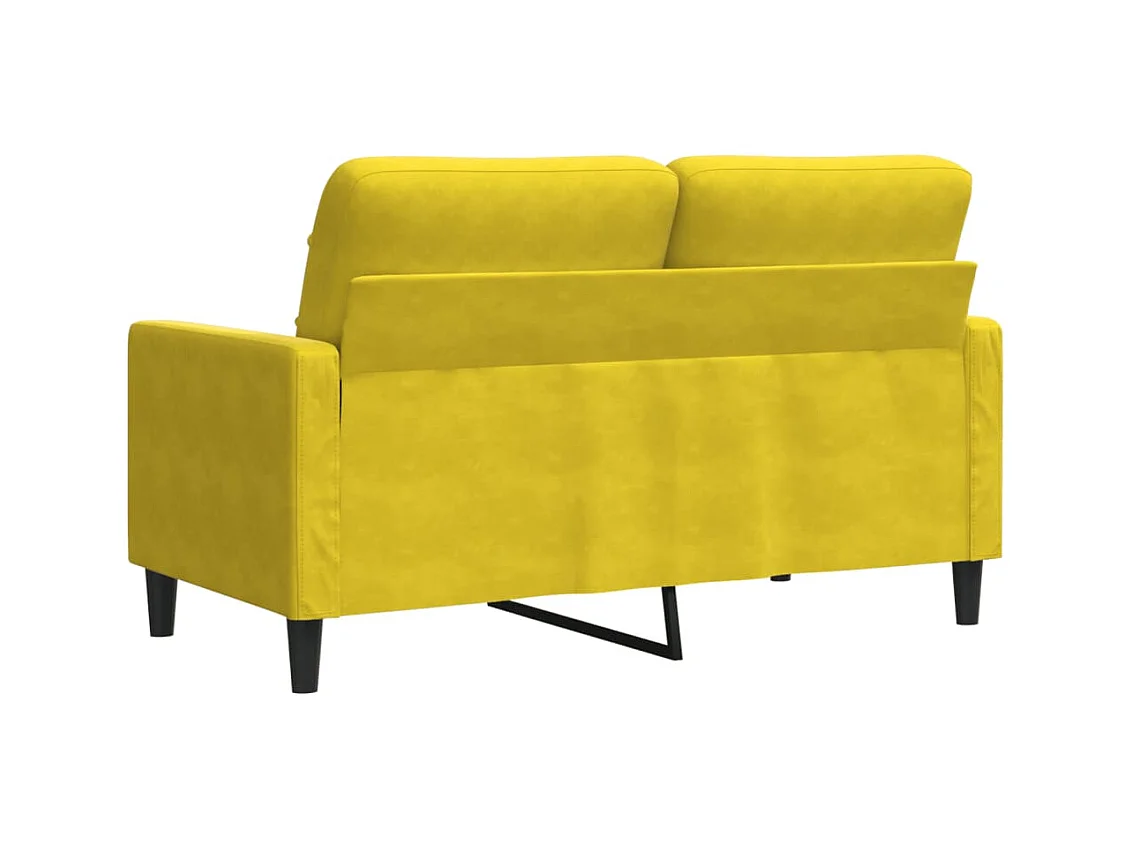 Canapé à 2 places Jaune 120 cm Velours