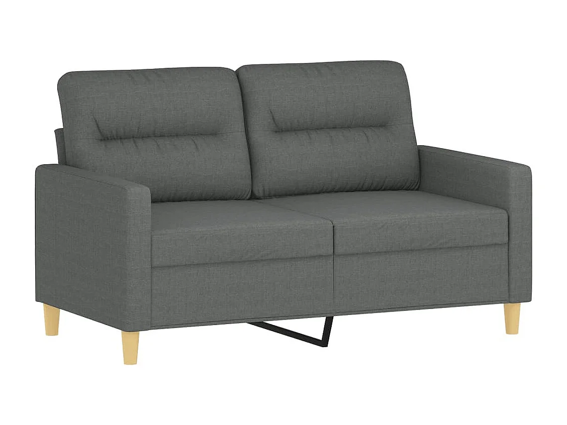 Canapé 2 places avec oreillers gris foncé 120 cm tissu