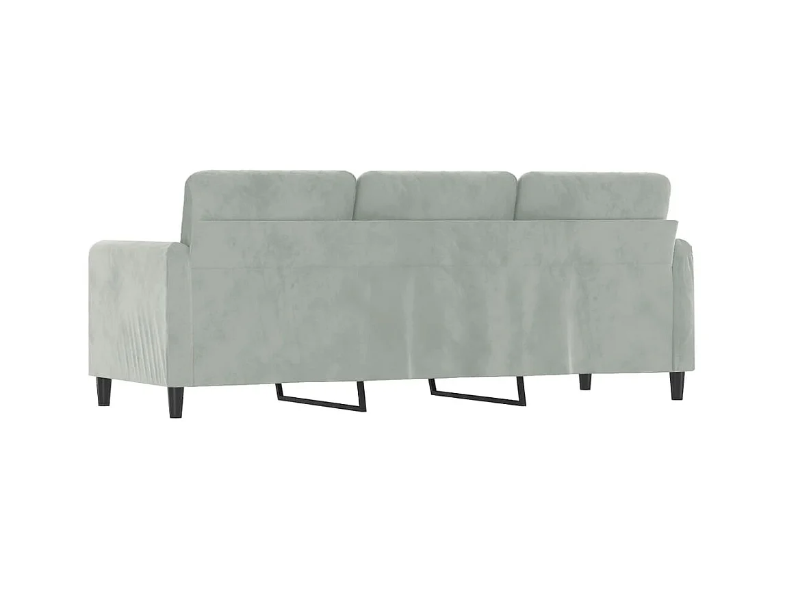 Canapé à 3 places Gris clair 180 cm Velours