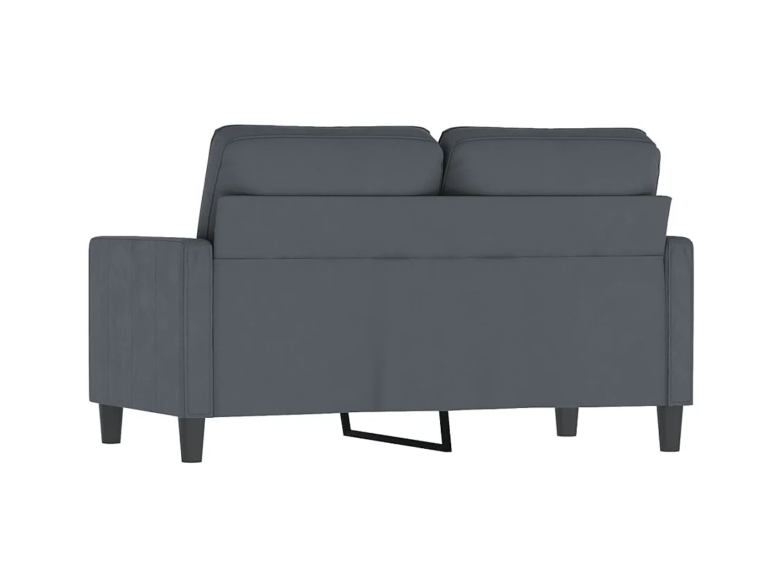 Canapé à 2 places Gris foncé 120 cm Velours