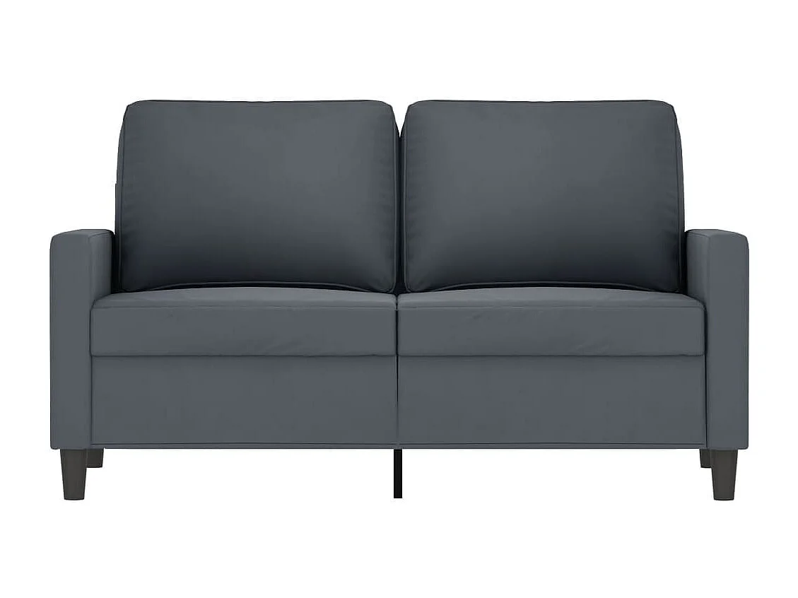 Canapé à 2 places Gris foncé 120 cm Velours