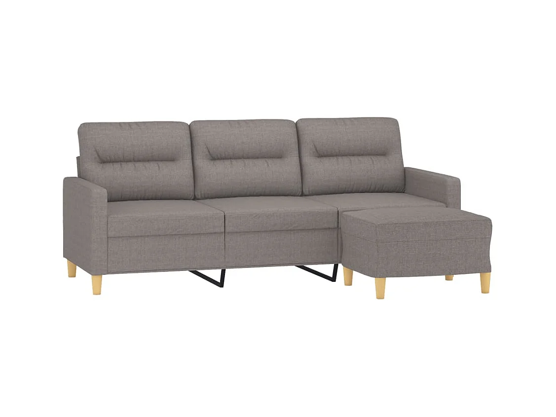 Canapé à 3 places avec repose-pieds Taupe 180 cm Tissu