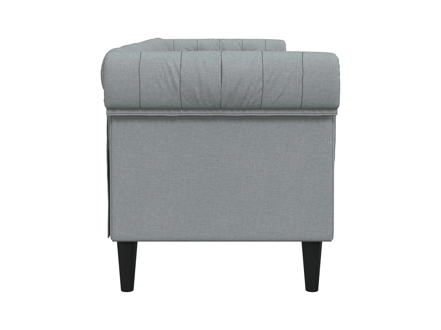 Driezitsbank Chesterfield-stijl stof lichtgrijs