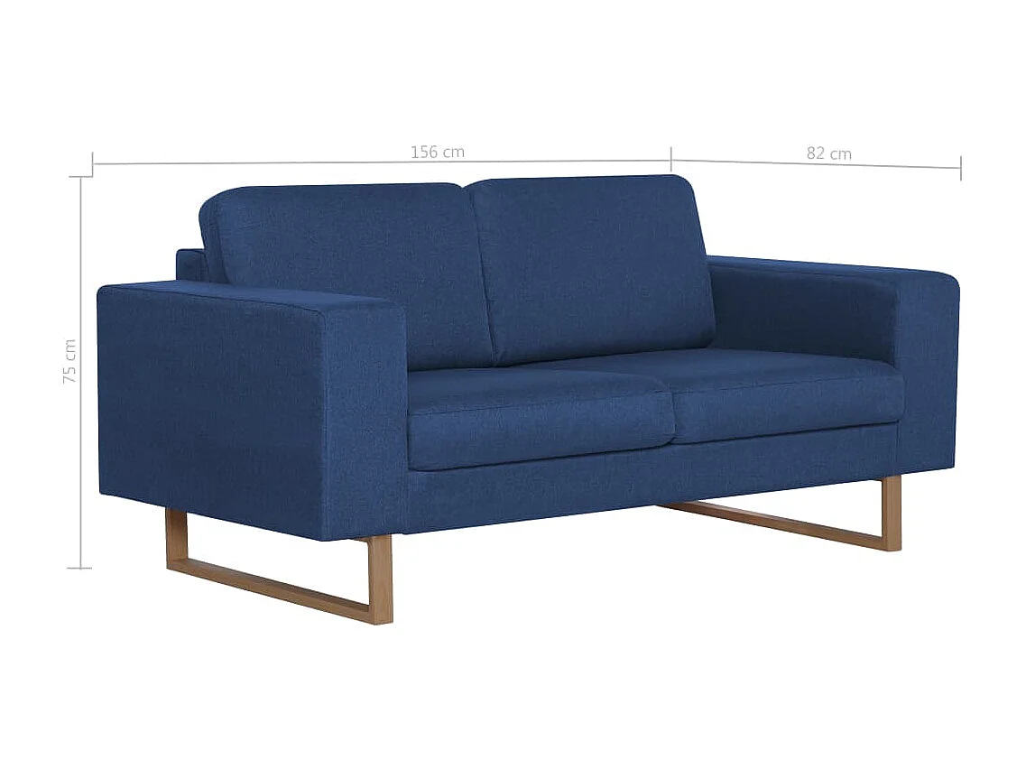 Tweezitsbank stof blauw