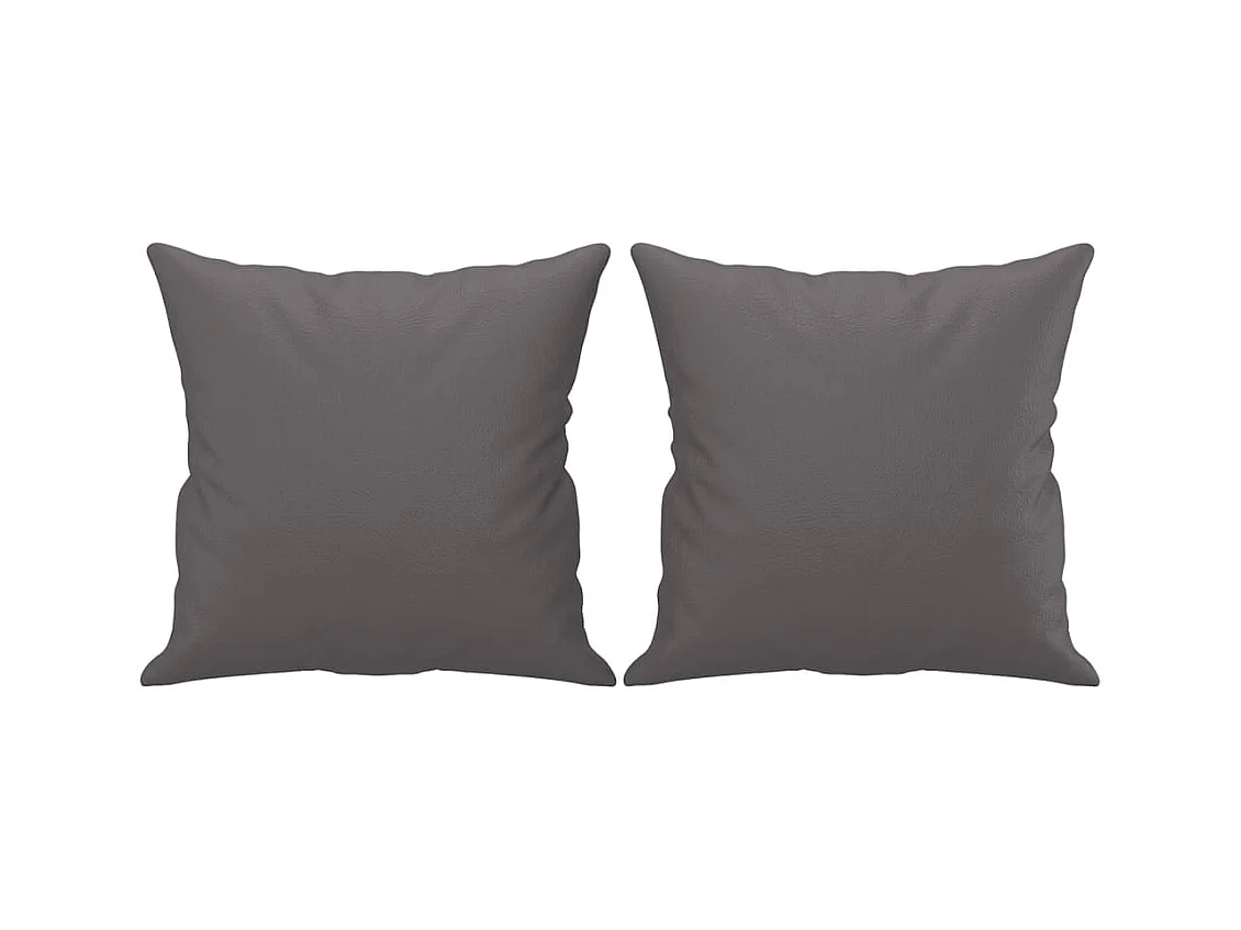 Sofá de 2 plazas con cojines cuero sintético gris 140 cm