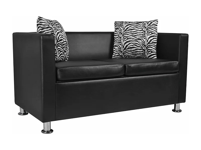 Canapé à 2 places Cuir synthétique Noir