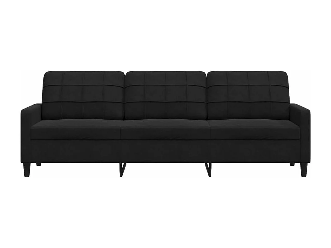 Canapé à 3 places Noir 210 cm Velours