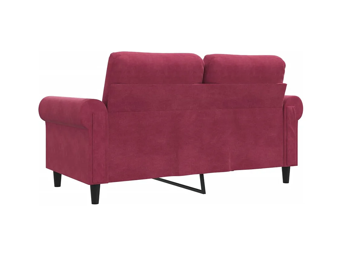 Canapé à 2 places Rouge bordeaux 120 cm Velours