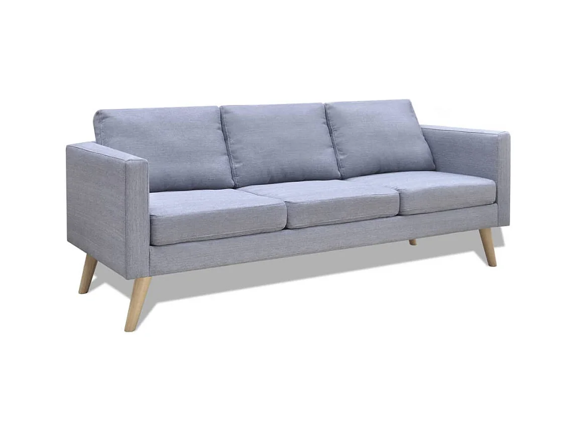 Canapé à 3 places Tissu Gris clair