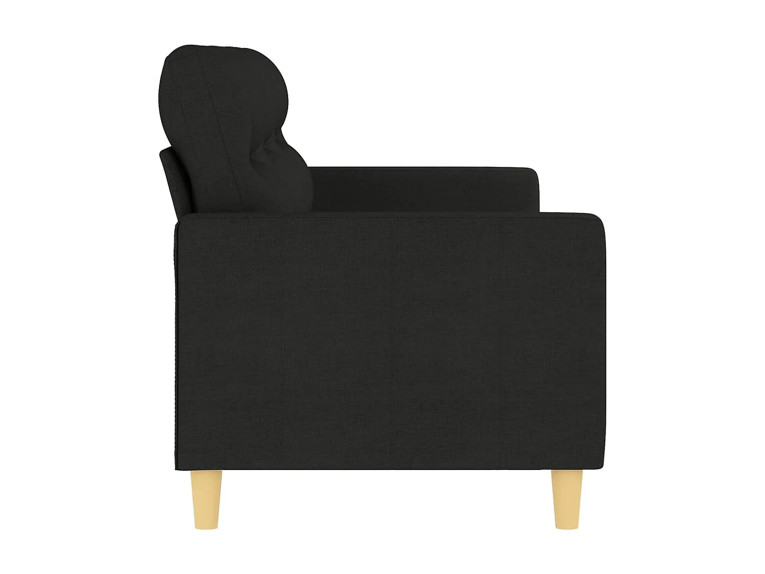 Driezitsbank 180 cm stof zwart