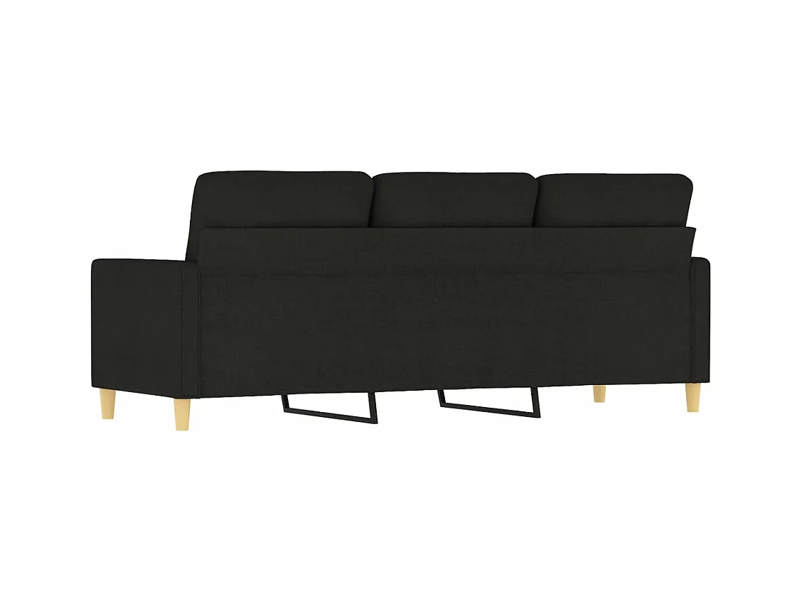 Canapé à 3 places Noir 180 cm Tissu