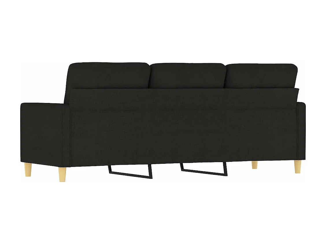 Canapé à 3 places Noir 180 cm Tissu