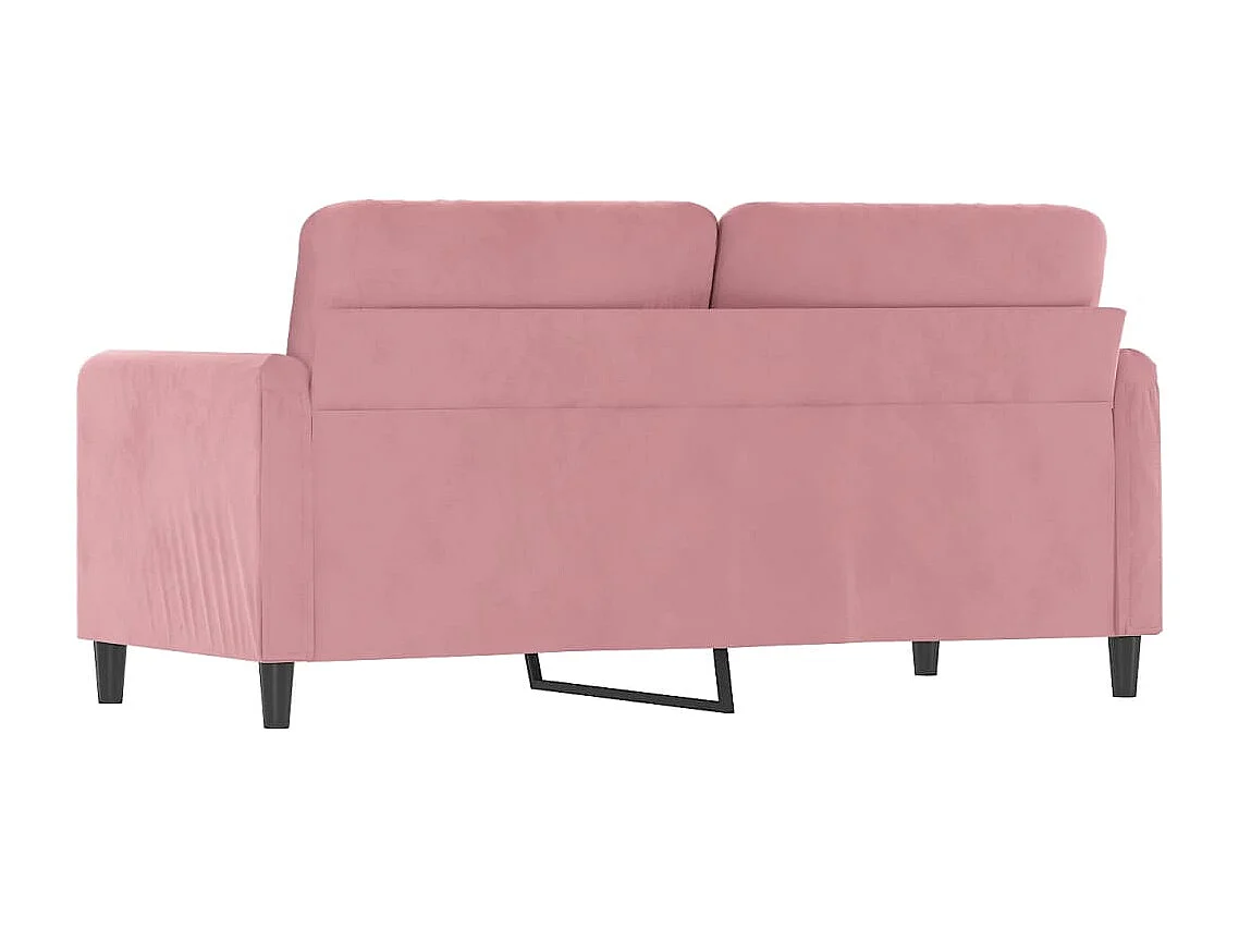 Tweezitsbank 140 cm fluweel roze