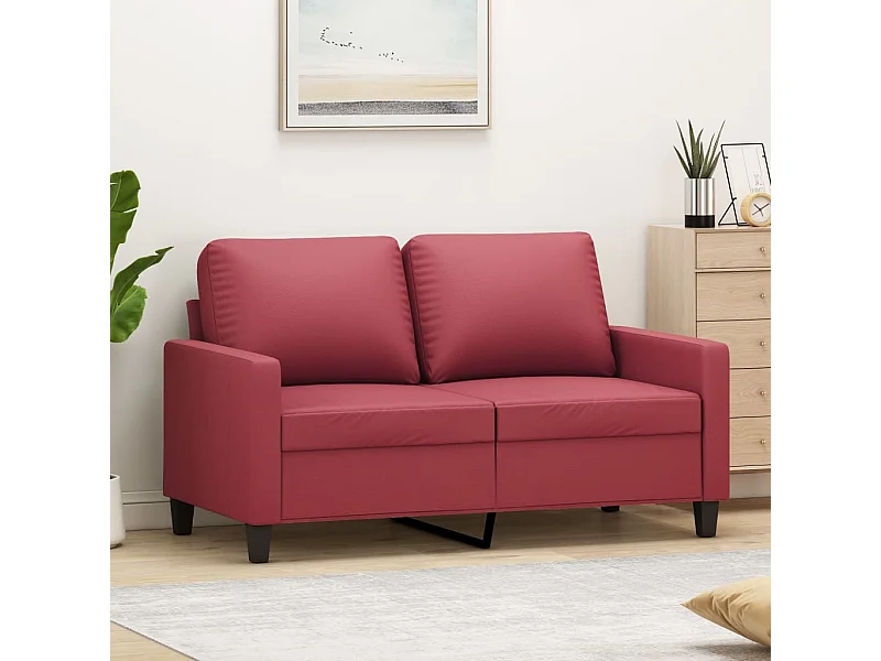 Tweezitsbank 120 cm kunstleer wijnrood