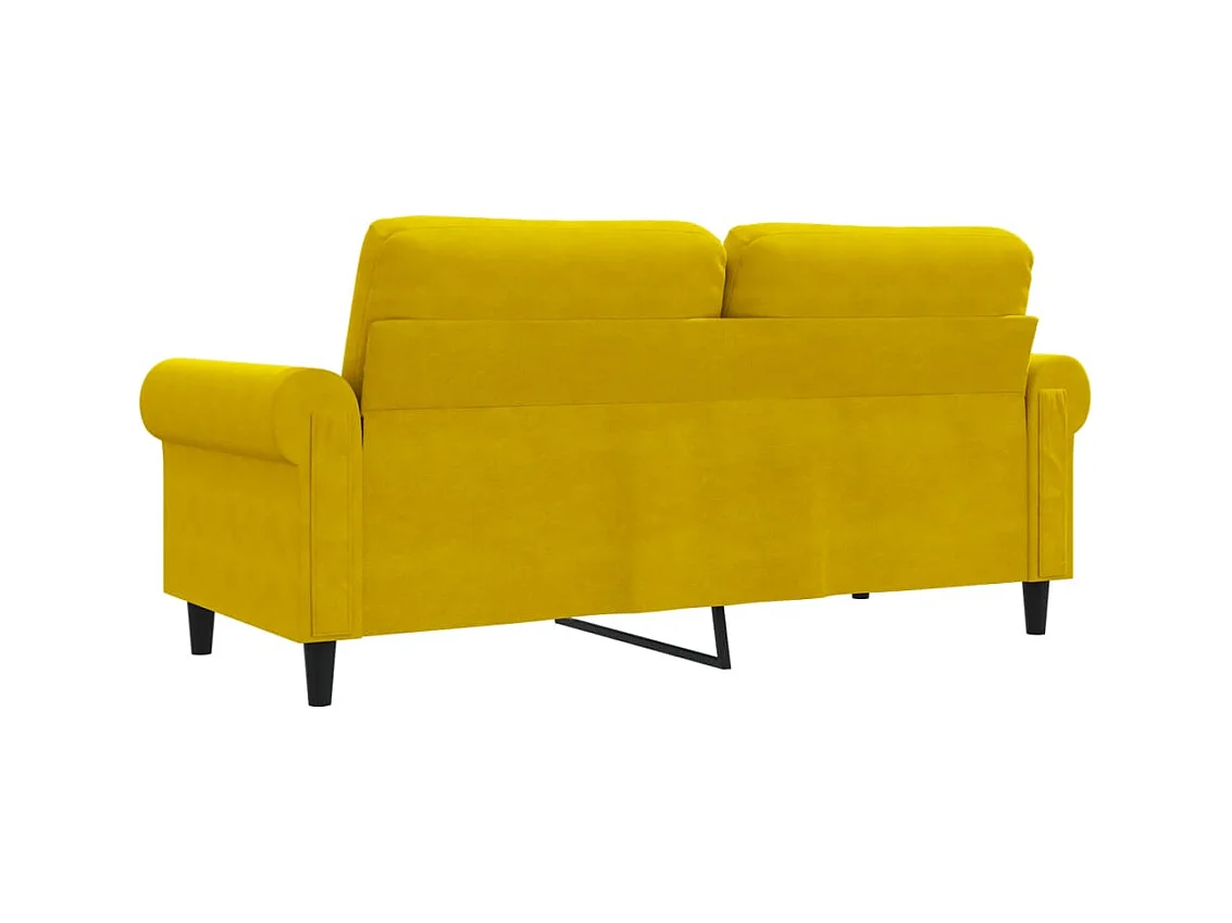 Canapé à 2 places Jaune 140 cm Velours