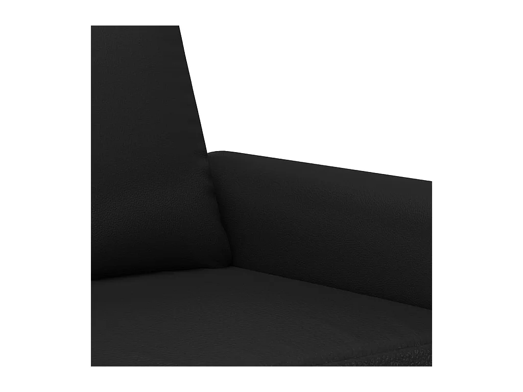 Canapé à 2 places Noir 140 cm Similicuir