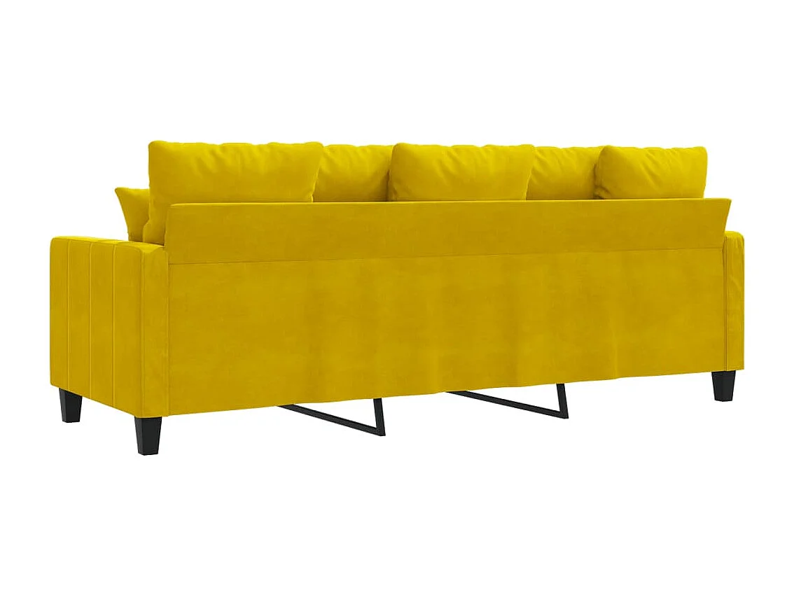 Driezitsbank 180 cm fluweel geel