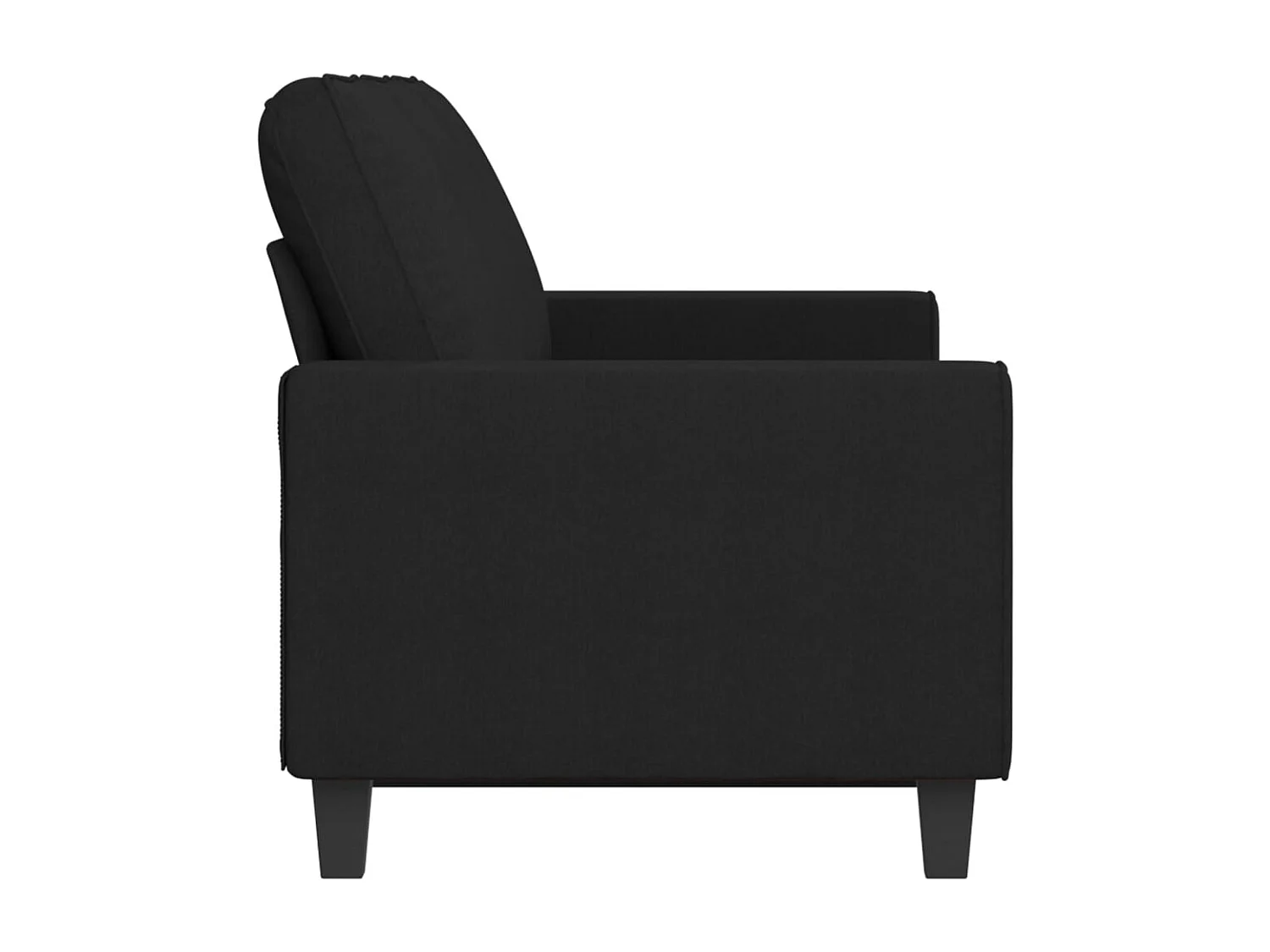 Canapé à 3 places Noir 180 cm Tissu