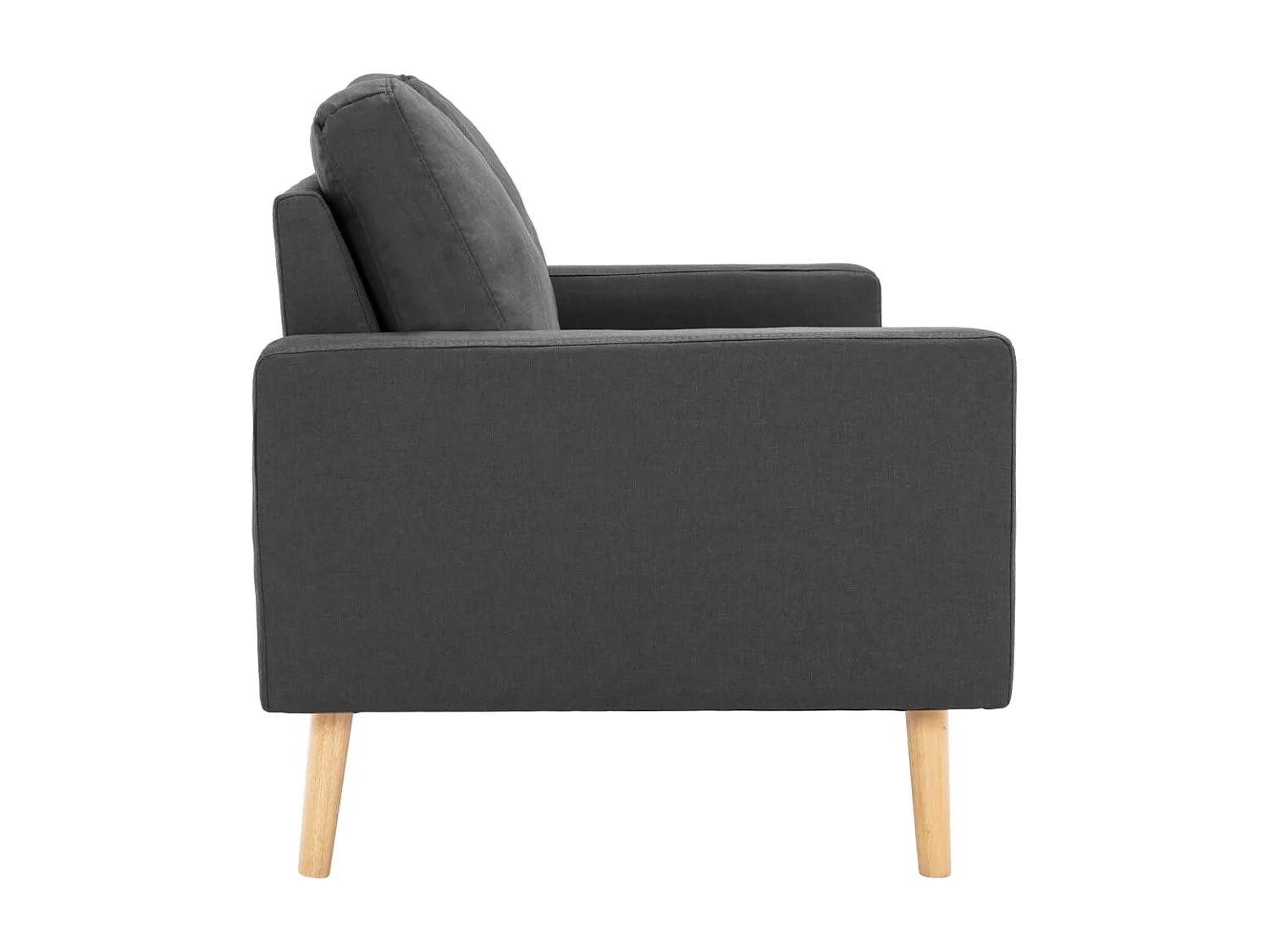 Sofá de 3 lugares tecido cinzento-escuro