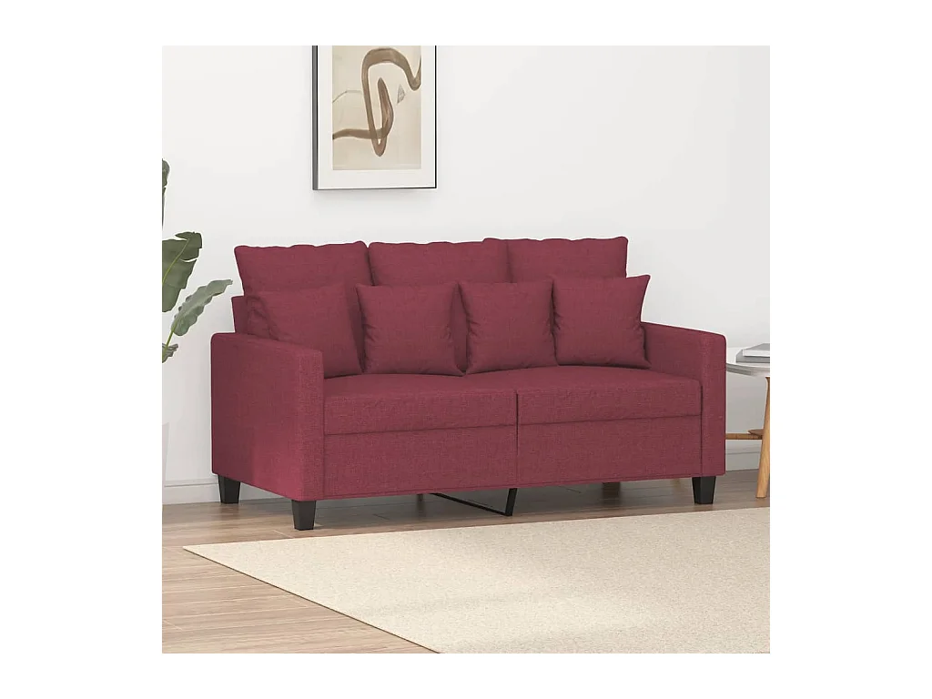 Canapé à 2 places Rouge bordeaux 120 cm Tissu