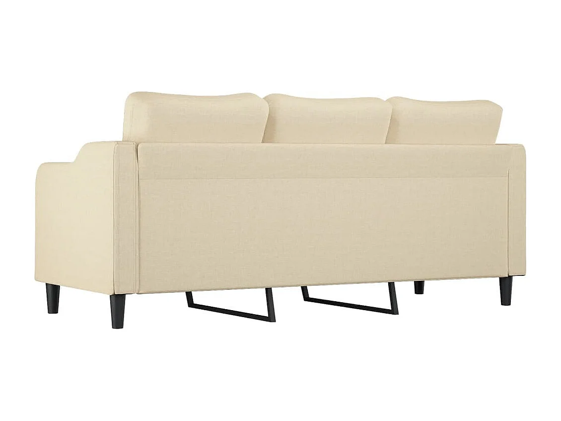 Canapé à 3 places Crème 180 cm Tissu