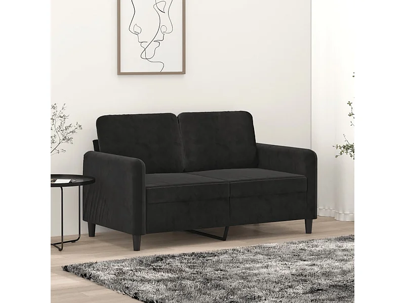 Tweezitsbank 120 cm fluweel zwart