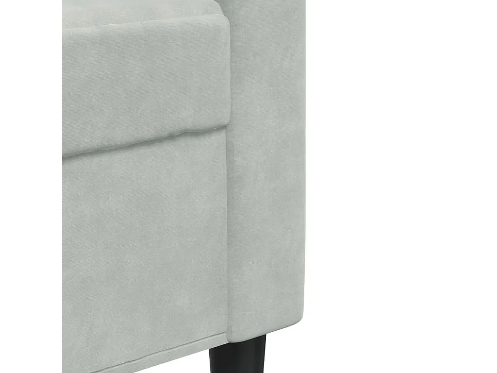 Canapé à 3 places Gris clair 180 cm Velours