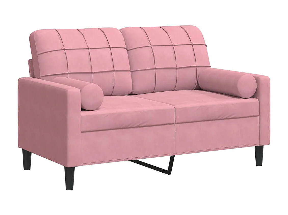 Tweezitsbank met sierkussens 120 cm fluweel roze