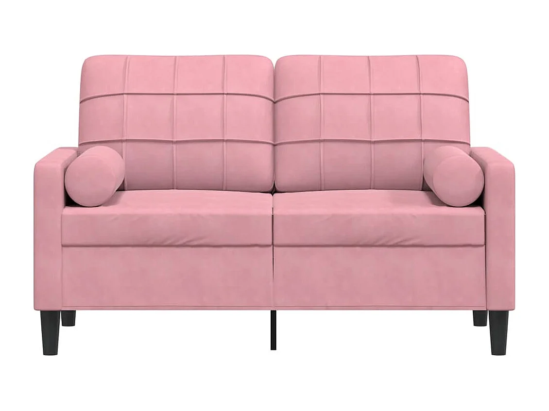 Tweezitsbank met sierkussens 120 cm fluweel roze