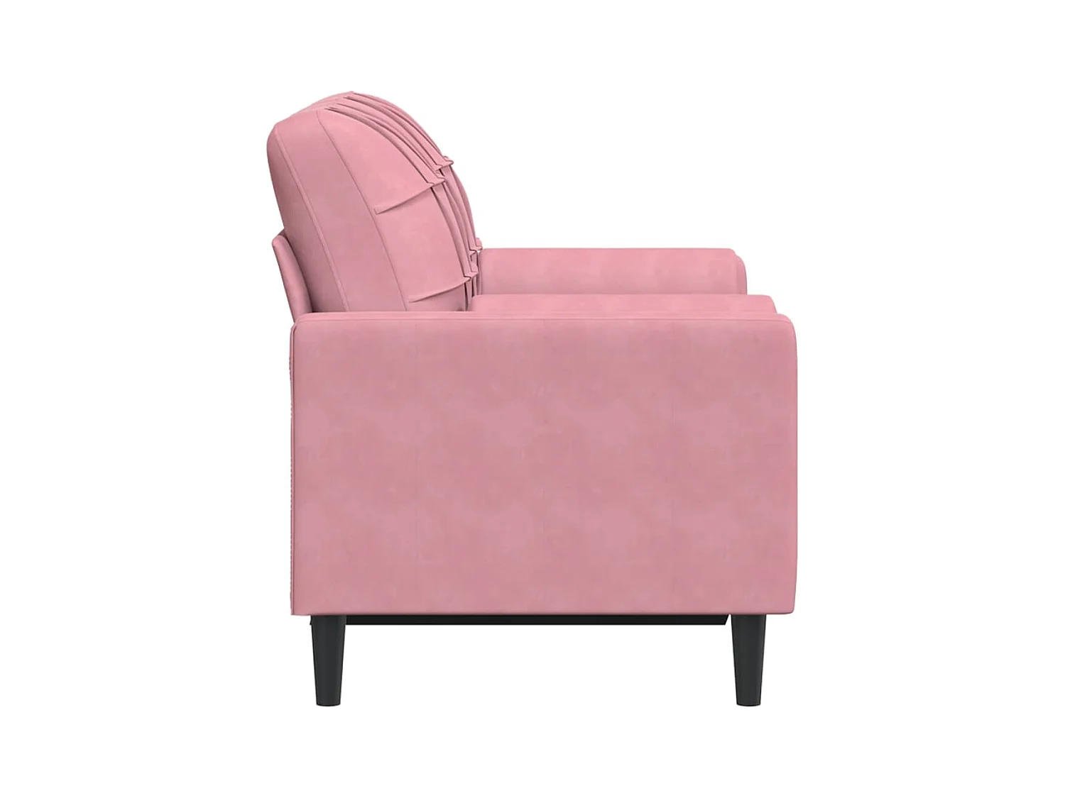 Canapé 2 places avec oreillers décoratifs rose 120 cm velours