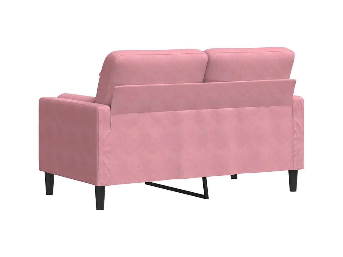 Canapé 2 places avec oreillers décoratifs rose 120 cm velours