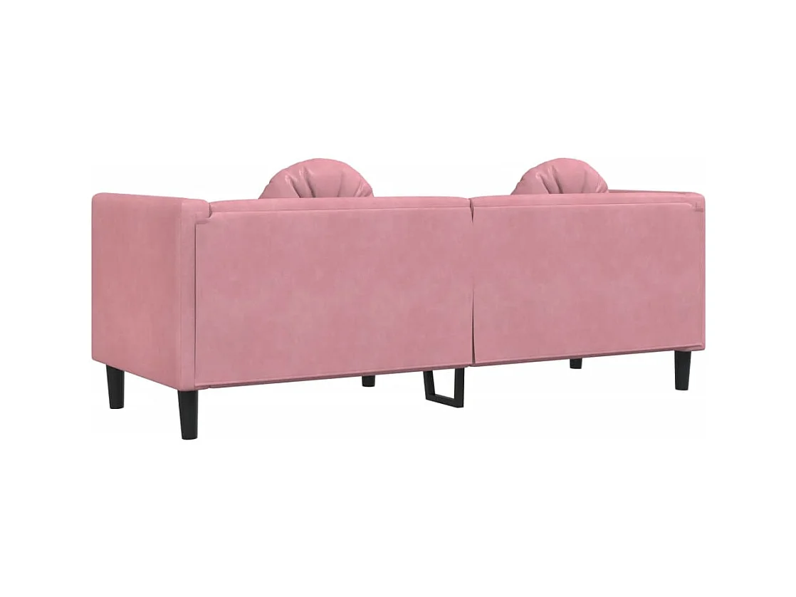 Sofá con cojines 3 plazas terciopelo rosa