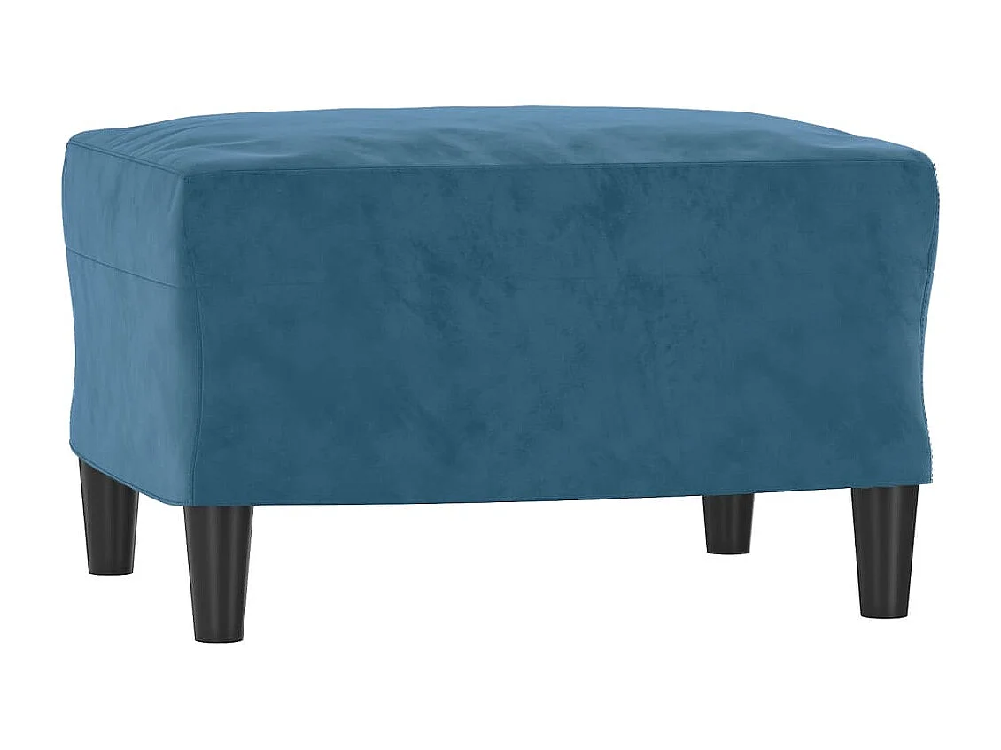 Canapé à 3 places avec repose-pieds Bleu 180 cm Velours